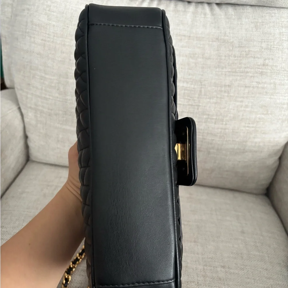 Karl Lagerfeld Black Quilted Chain Shoulder Bag - Picture 5 of 9